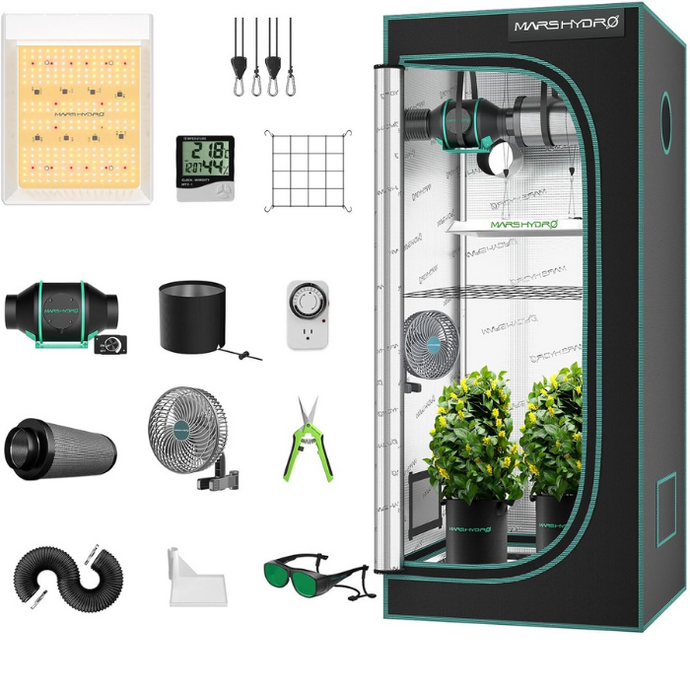 Mars Hydro - TS600 LED Grow Light & 2'x2' Complete Grow Tent Kit