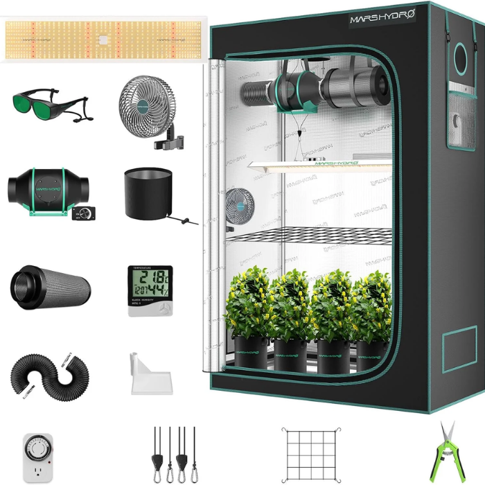 Load image into Gallery viewer, Mars Hydro - TSL 2000 LED Grow Light &amp; 2&#39;x4&#39; Complete Grow Tent Kit, Full Spectrum
