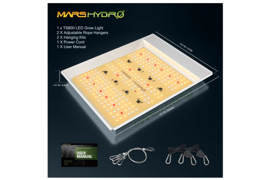 Mars Hydro - TS600 100W LED Grow Light, Full Spectrum, Dimmable - 2x2 ft Coverage