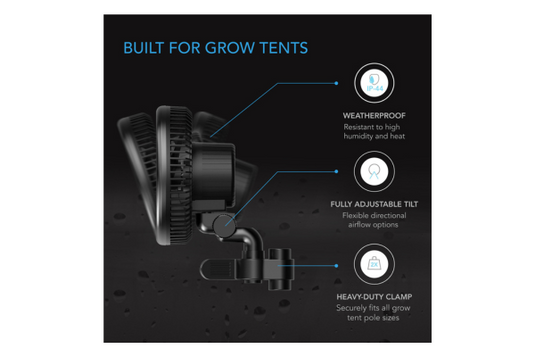 AC Infinity - CLOUDRAY A6 - 6” Grow Tent Clip Fan with 10 Speeds