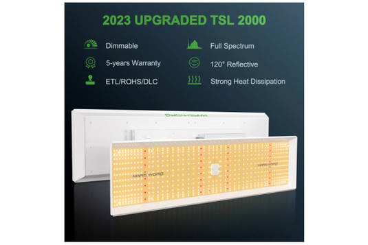 Mars Hydro - TSL2000 300W LED Grow Light, Full Spectrum, Dimmable - 3x5 ft Coverage