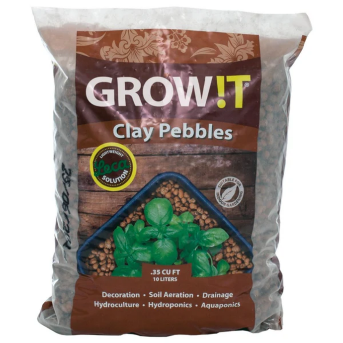 GROW!T - Clay Pebbles - Premium Hydroponic & Aquaponic Growing Medium