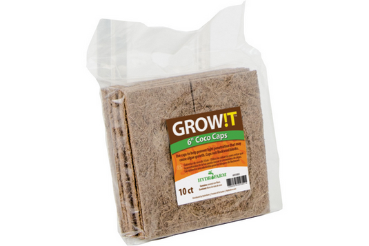 GROW!T - Coco Caps - 6 Inch (10 Pack) - Weed Control and Moisture Retention