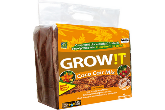 GROW!T - Organic Coco Coir Mix Bale - 4.5kg - Premium Sustainable Growing Medium