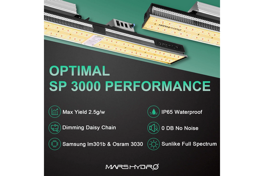 Mars Hydro - SP3000 300W LED Grow Light - 3x5 ft Coverage, Samsung LM301B Chips