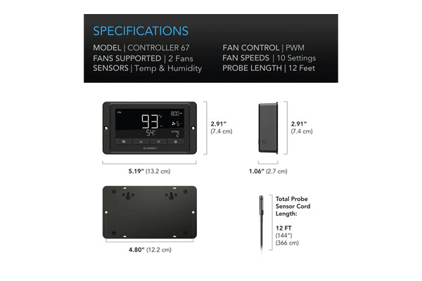 Load image into Gallery viewer, AC Infinity - Controller 67 – Smart Temp &amp; Humidity Control for HVAC &amp; Grow Rooms
