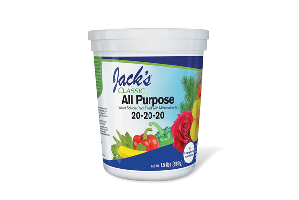 Jack's Classic - All Purpose 20-20-20 - Balanced Fertilizer for Vigorous Plant Growth