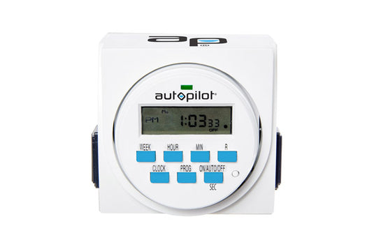 Autopilot - Dual Outlet 7-Day Digital Timer - Control Lights & Hydro Systems