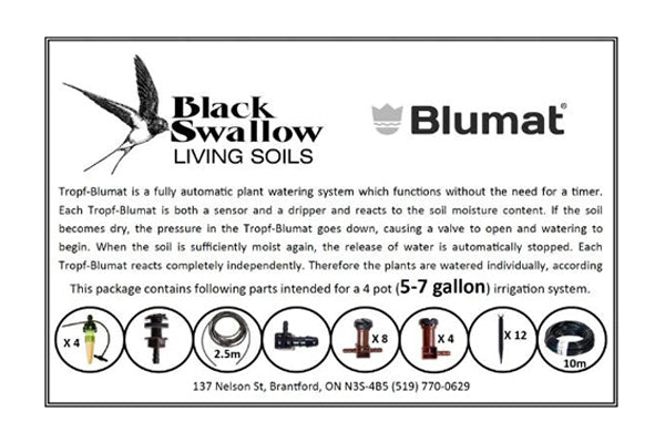 Blumat - Automatic Watering Kit for 4 Plants (5-7 Gallon Pots)