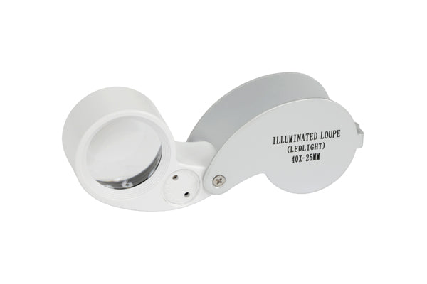 Grower's Edge - Illuminated Magnifier Loupe - 40x - Compact Design with LED Lights