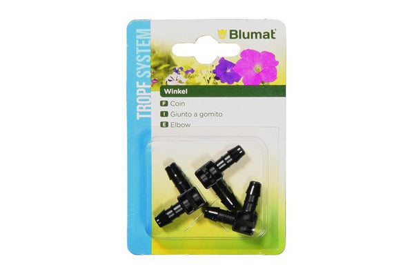 Load image into Gallery viewer, Blumat - Elbow Connector (8mm to 8mm) - Raised Bed Tubing Corner Adapter
